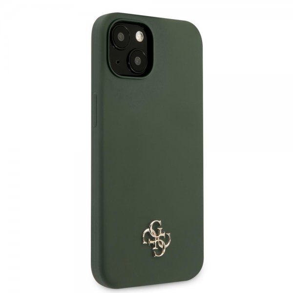 Guess iPhone 13 Skal Silicone Metal Logo 4G Grøn