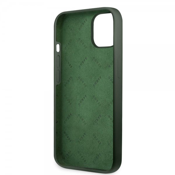 Guess iPhone 13 Skal Silicone Metal Logo 4G Grøn