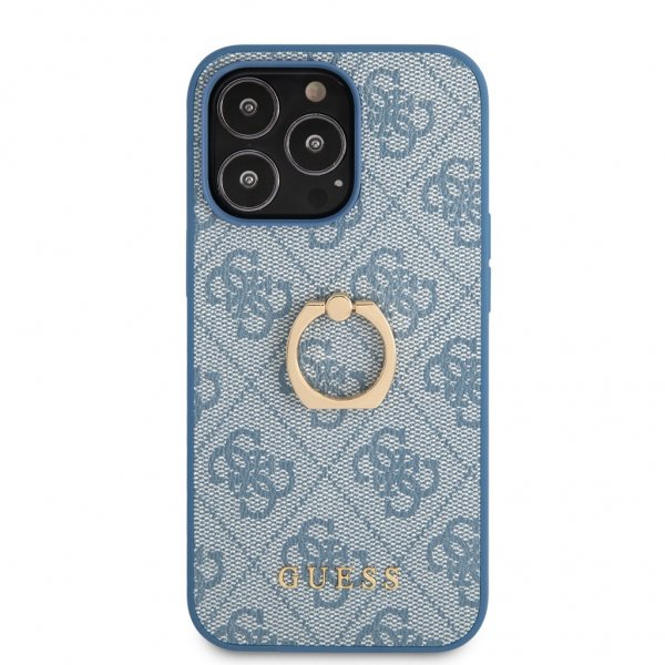 Guess iPhone 13 Pro Max Cover Ring Stand Blå