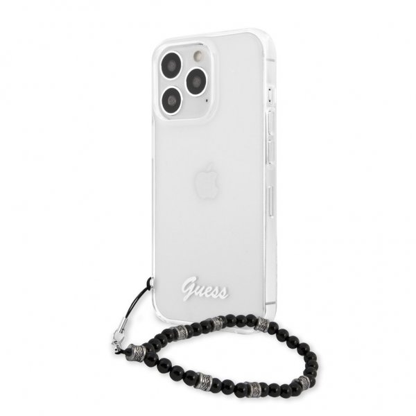 Guess iPhone 13 Pro Max Cover Pearl Handle Script Logo Sort