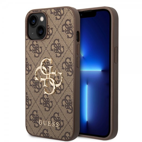 Guess iPhone 15 Plus Cover 4G Logo Brun