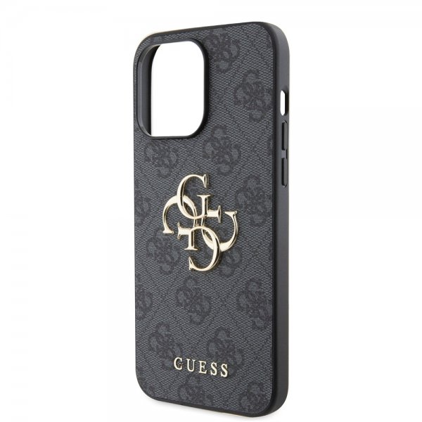 Guess iPhone 15 Pro Max Cover 4G Logo Grå