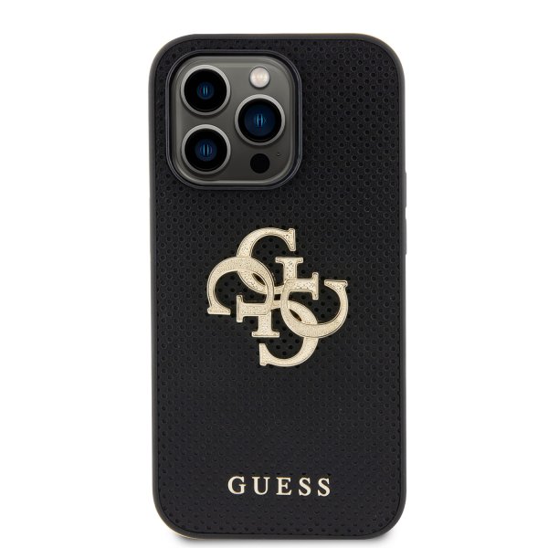 Guess iPhone 15 Pro Max Cover Perforated Glitter Sort