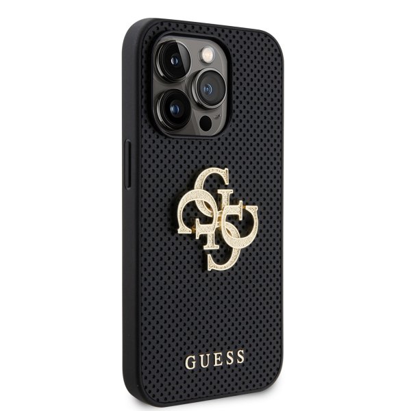 Guess iPhone 15 Pro Max Cover Perforated Glitter Sort