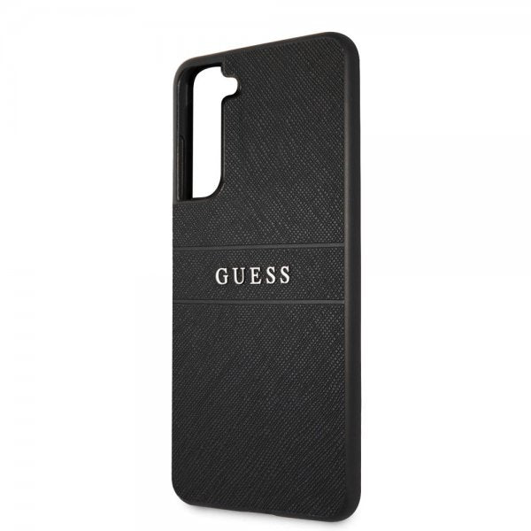 Guess Samsung Galaxy S21 FE Cover Saffiano Metal Logo Sort