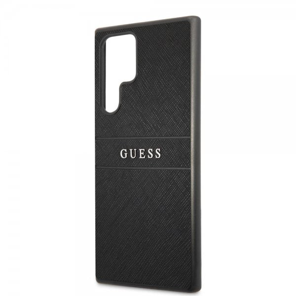 Guess Samsung Galaxy S22 Ultra Cover Saffiano Metal Logo Sort