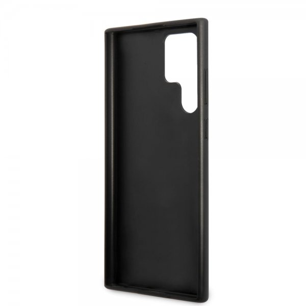 Guess Samsung Galaxy S22 Ultra Cover Saffiano Metal Logo Rosa