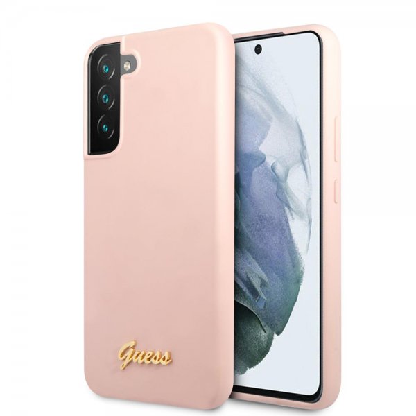 Guess Samsung Galaxy S22 Cover Script Metal Logo Pale Pink