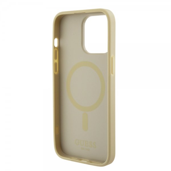 Guess iPhone 15 Pro Max Cover Saffiano MagSafe Beige