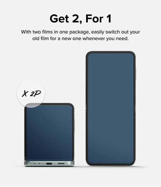 Ringke Samsung Galaxy Z Flip 5 Skærmbeskyttelse Dual Easy Film 2-pak