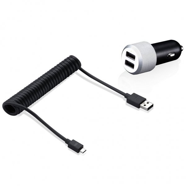 Just Mobile Highway Max Billader med Micro USB og Dobbelt Stik