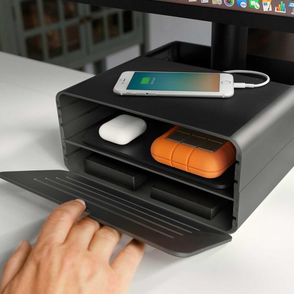 Twelve South HiRise Pro Displayhylde Sort/Brændefarvet Træ