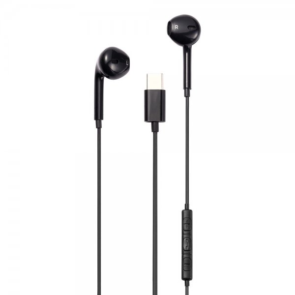 Streetz Høretelefoner C200 Semi-In-Ear Headset USB-C Sort