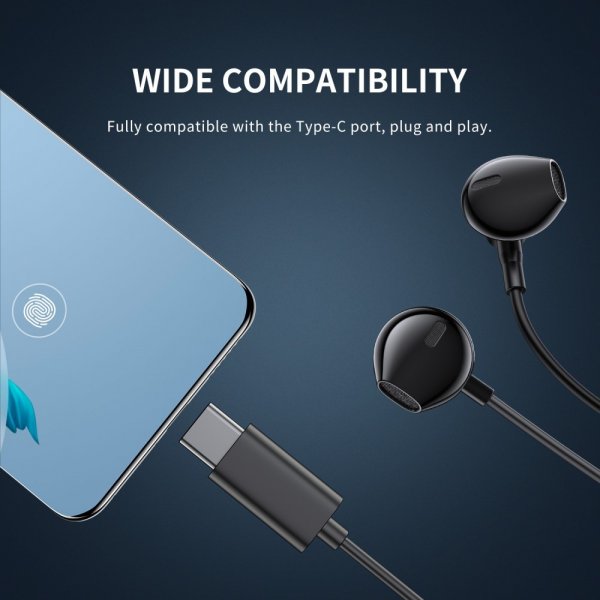 Joyroom Hovedtelefoner JR-EC03 USB-C Sølv