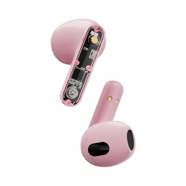 Streetz Hovedtelefoner T150 Transparent True Wireless Earbuds Rosa