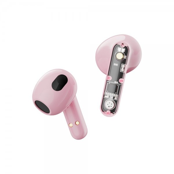Streetz Hovedtelefoner T150 Transparent True Wireless Earbuds Rosa