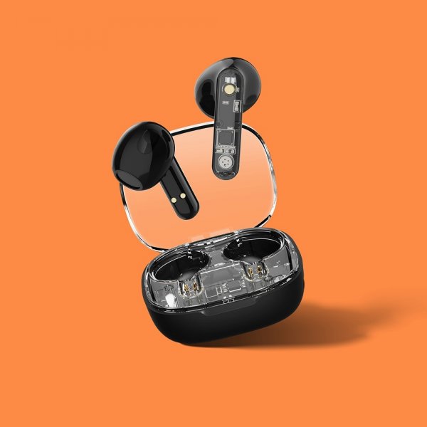 Streetz Hovedtelefoner T150 Transparent True Wireless Earbuds Sort