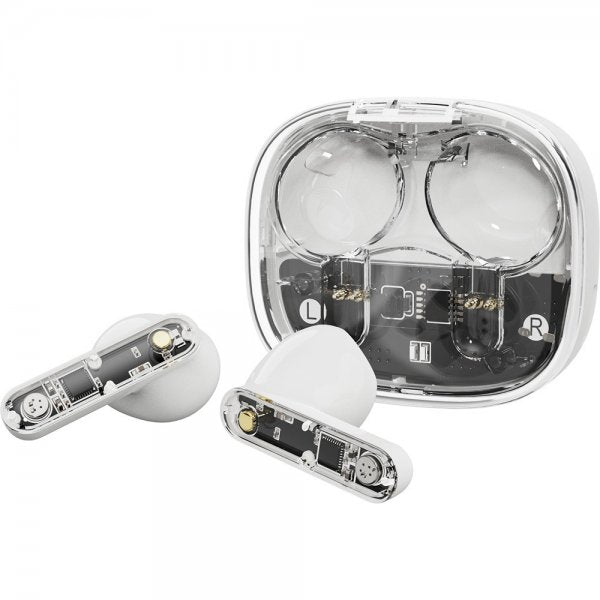 Streetz Høretelefoner T150 Transparent True Wireless Earbuds Hvid