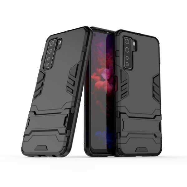 Huawei P40 Lite 5G Cover Armor Stativfunktion Sort