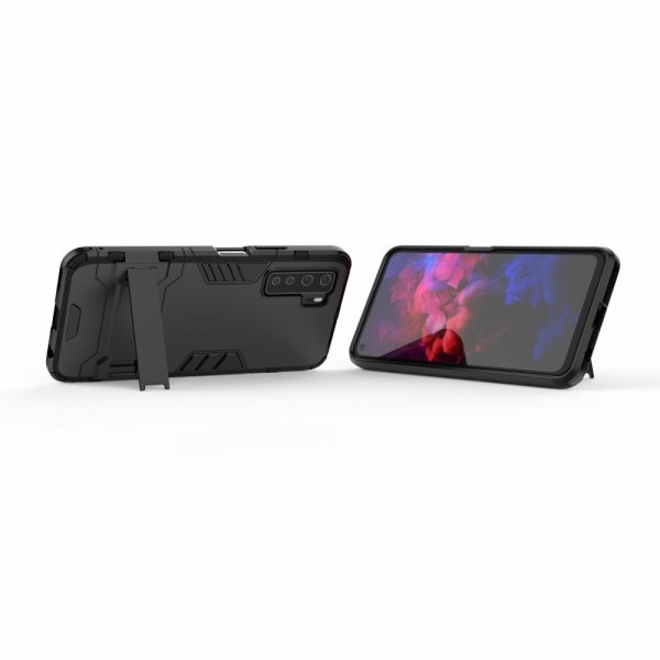 Huawei P40 Lite 5G Cover Armor Stativfunktion Sort