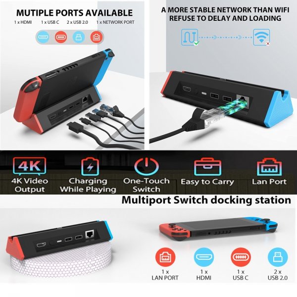 Hub til Nintendo Switch/Switch OLED
