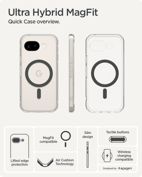 Spigen Google Pixel 10a Cover Ultra Hybrid MagFit Clear Graphite