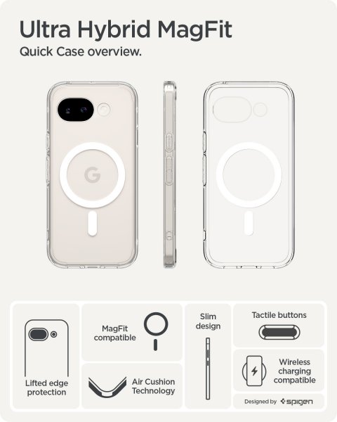 Spigen Google Pixel 10a Cover Ultra Hybrid MagFit Clear White