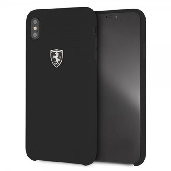 Ferrari iPhone Xs Max Skal Silikon Ferrari Logo Sort