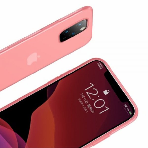 Baseus iPhone 11 Pro Max Cover Jelly Liquid Silikone Gel Rosa