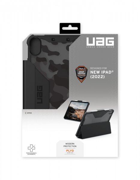 Urban Armor Gear (UAG) iPad 10.9 (gen 10)/iPad 11 (A16) Cover Plyo Folio Midnight Camo