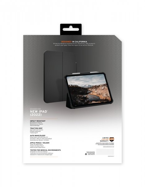 Urban Armor Gear (UAG) iPad 10.9 (gen 10)/iPad 11 (A16) Cover Plyo Folio Midnight Camo