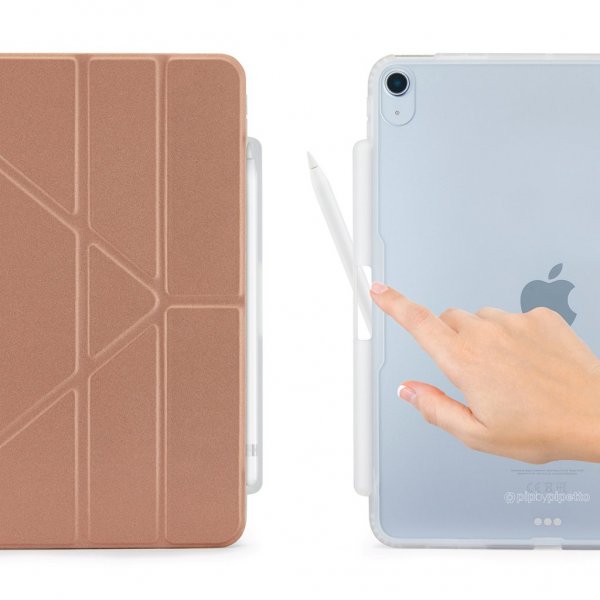 Pipetto iPad 10.9 (10. gen)/iPad 11 (A16) Cover Origami No3 Pencil Case Rosaguld
