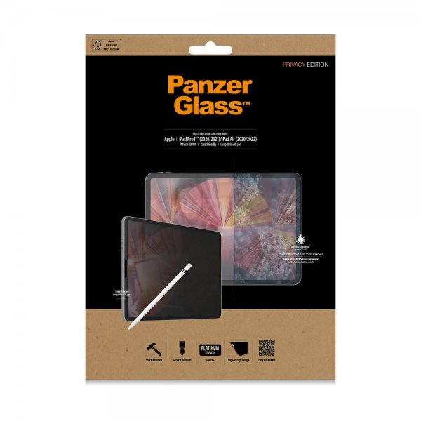 PanzerGlass iPad Air 10.9 (gen 4/5)/iPad Pro 11 (gen 1/2/3/4) Skærmbeskyttelse Edge-to-Edge Case Friendly Privacy