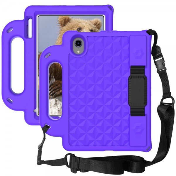 iPad mini (6. generation)/iPad mini (A17 Pro) Cover til børn Diamantmønster Lilla