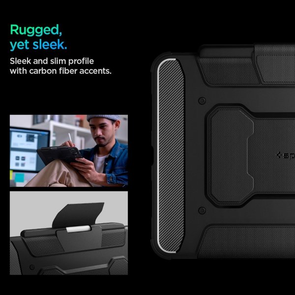 Spigen iPad Pro 11 (M4/M5) Cover Rugged Armor Pro Sort