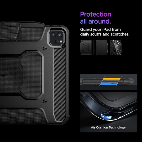Spigen iPad Pro 11 (M4/M5) Cover Rugged Armor Pro Sort