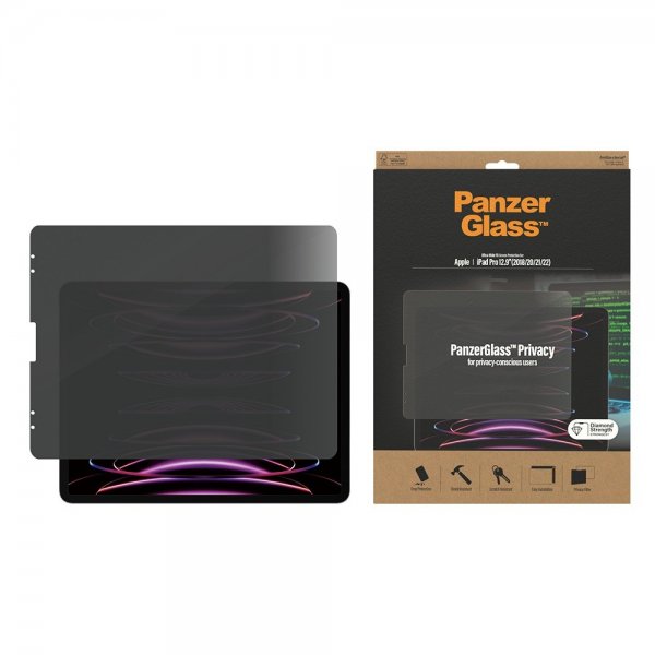 PanzerGlass iPad Pro 12.9 (gen 3/4/5/6) Skærmbeskyttelse Edge-to-Edge Case Friendly Privacy