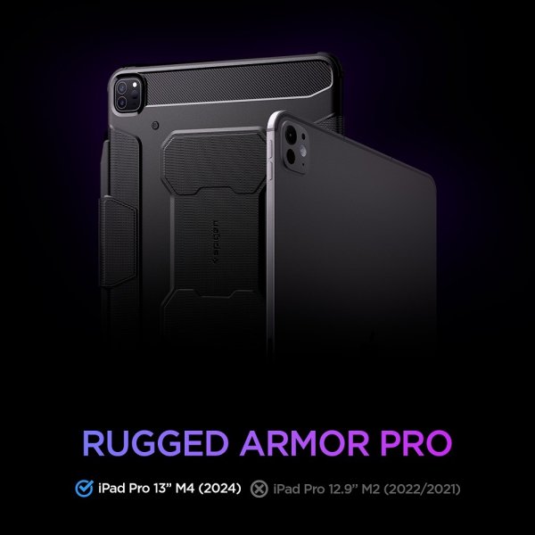 Spigen iPad Pro 13 (M4/M5) Cover Rugged Armor Pro Sort