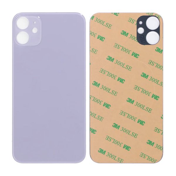 iPhone 11 Bagside Glas med Selvklæbende tape - Lilla
