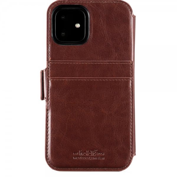 holdit iPhone 11 Etui Berlin Aftageligt Cover Dark Brown