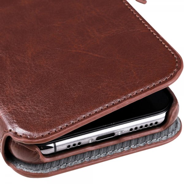 holdit iPhone 11 Etui Berlin Aftageligt Cover Dark Brown