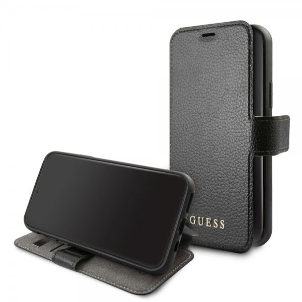 Guess iPhone 11 Cover Lædertekstur Sort