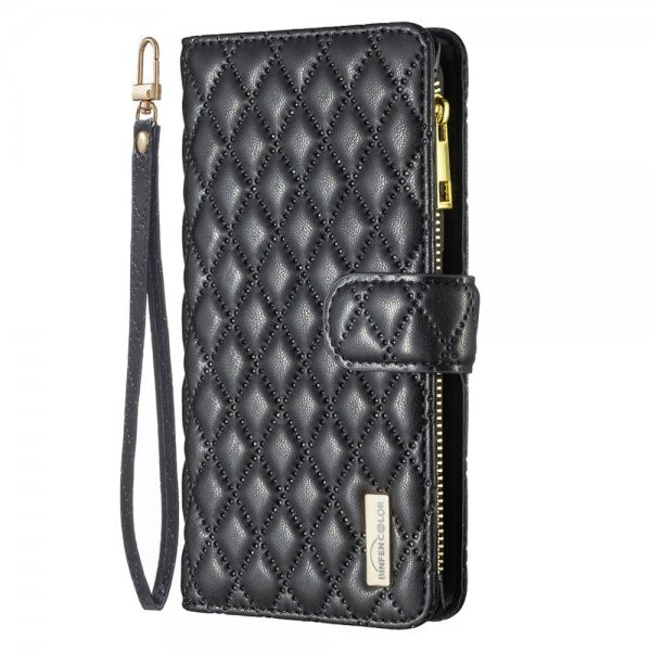 iPhone 11 Etui Diamantmønster Lynlås Sort