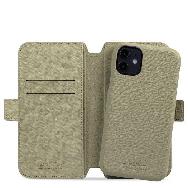 holdit iPhone 11 Etui Wallet Case Magnet Khaki Green