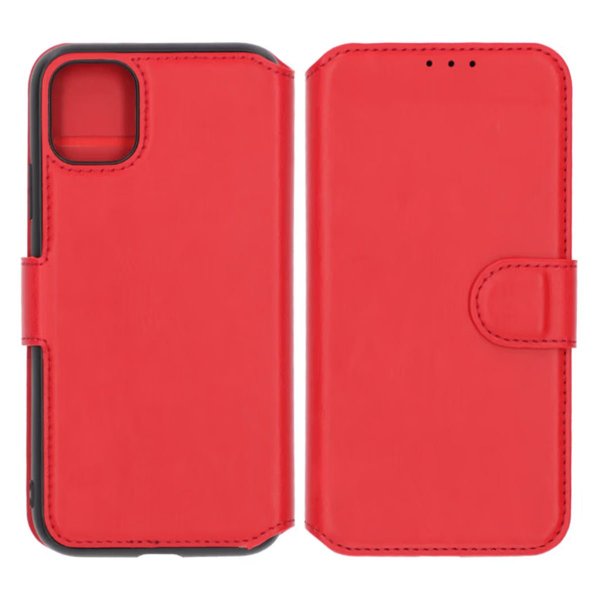 Rvelon iPhone 11 Cover Sammenklappeligt Kortrum Rød