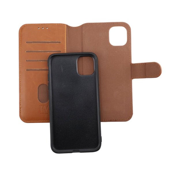 Rvelon iPhone 11 Cover Magnetisk Aftageligt Etui Brun