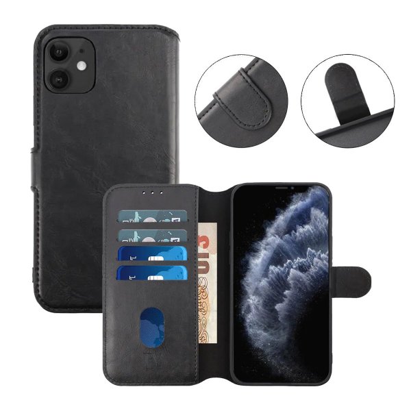 Rvelon iPhone 11 Cover Magnetisk Aftageligt Cover Sort