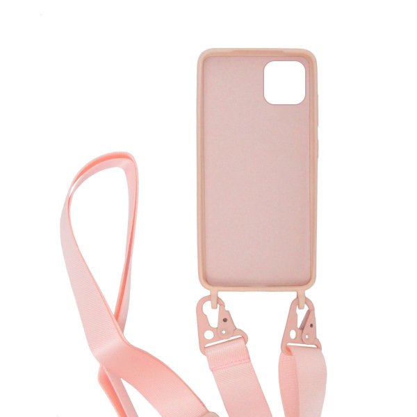 iPhone 11 Pro Max Cover Silikone med Halsrem Rosa