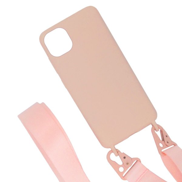 iPhone 11 Pro Max Cover Silikone med Halsrem Rosa