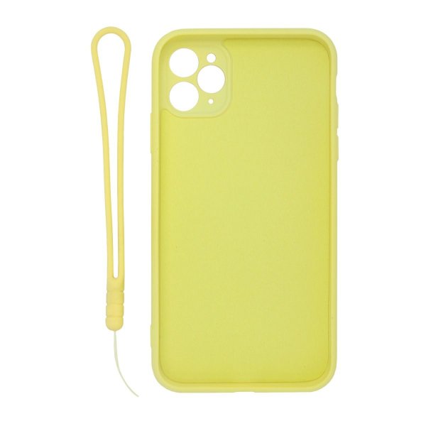 iPhone 11 Pro Max Cover Silikone med Ringholder Gul